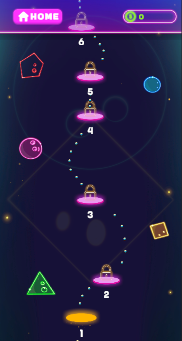 Gameplay screenshot showing advanced levels